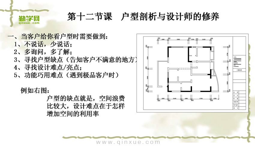 第十二节  户型剖析与设计师的修养