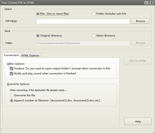 Free Convert PDF to HTML官方版