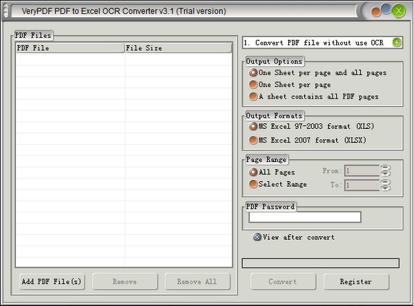 VeryPDF PDF to Excel OCR Converter官方版