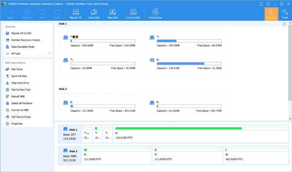 AOMEI Partition Assistant截图